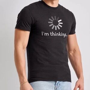 NWOT - Hanes Black 'I'm Thinking' Graphic Tee